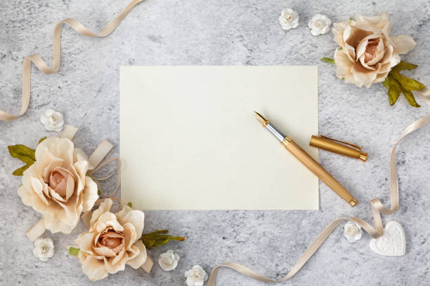 Blank greeting card for wedding day.
