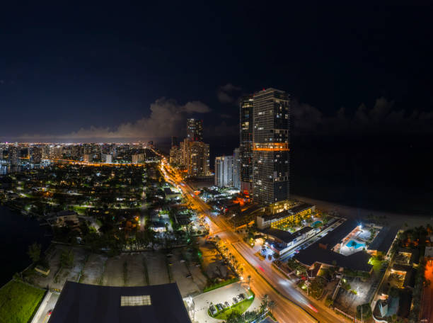istock Aerial night image Miami Dade Sunny Isles Beach FL 1266489978