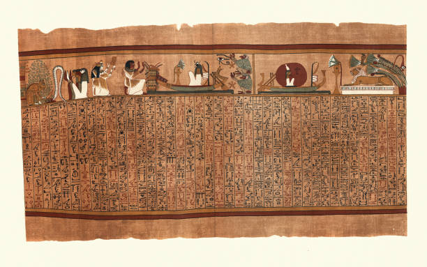 古代エジプト風 戦闘シーン アート. パピルス エジプトの古代性