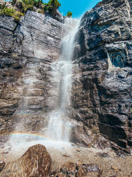 istock View of waterfall in Glacier National Park 1266494622