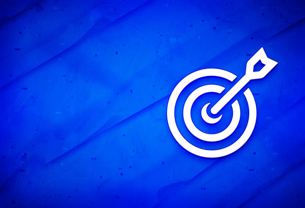 istock Target arrow icon abstract watercolor painting dark blue background illustration 1266502027