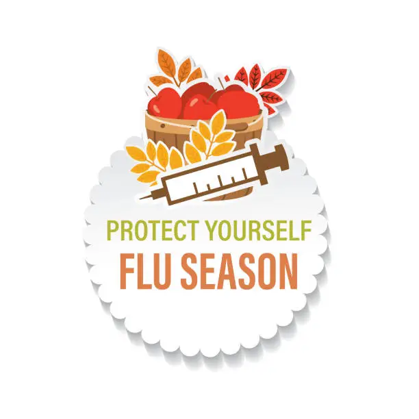 Vector illustration of Flu Shot Sticker