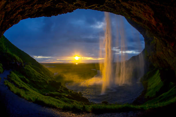 istock Seljalandsfoss waterfall at sunset. Iceland 1266505875