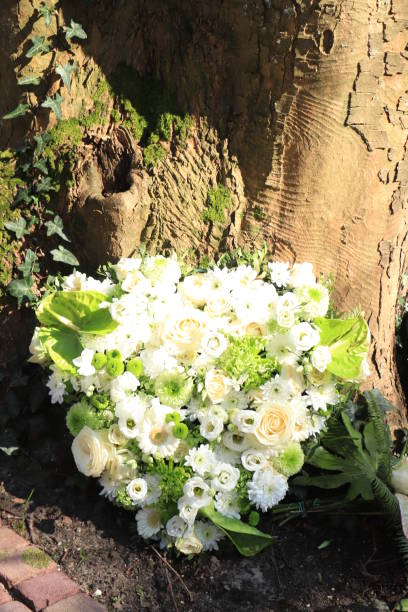 istock Heart shaped sympathy flowers 1266507391
