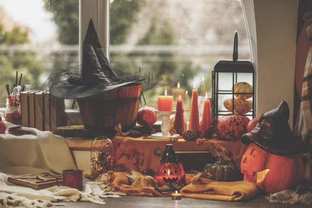 istock Wide view of a complete setting for Halloween season 1266509642