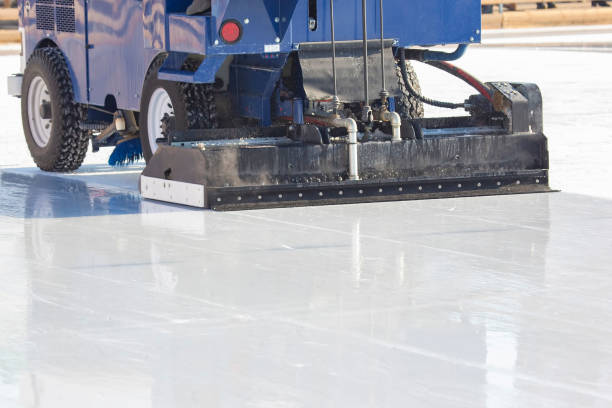 istock special machine for cleaning ice on an ice rink at work. Transport industry 1266518863