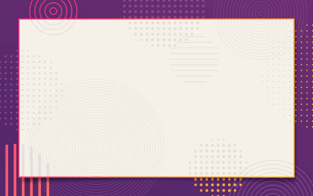 Abstract Frame Border Background Abstract frame with purple border edge and halftone stipple dots and concentric circles with space for your copy. movie borders stock illustrations