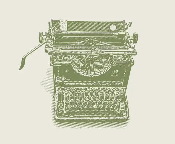 Vector illustration of Antique Typewriter