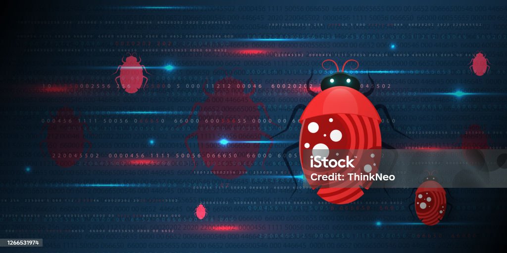 Search Bug In Binary Codes Falling Background Stock Illustration ...