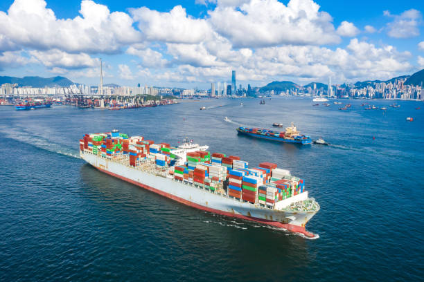 istock Container ship in export and import. International shipping cargo. 1266532016