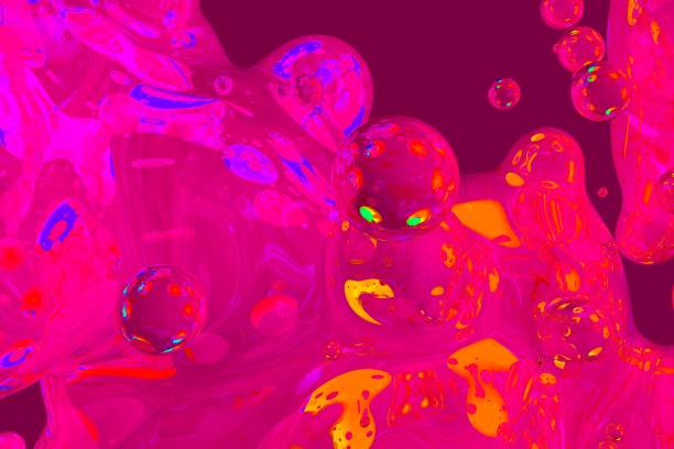 istock Soap glossy liquid or slime abstract gradient background 3D illustration - soft focus background design template 1266533413