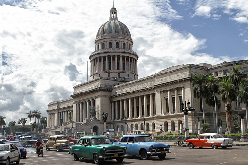 capitilio is in havana and cloudy sky crowded street