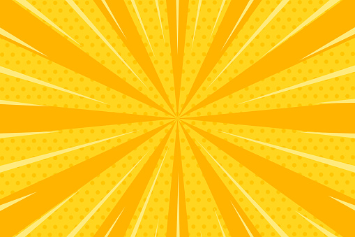 Abstract Yellow Comic Zoom Background With Halftone Vector Stock  Illustration - Download Image Now - iStock