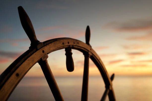 istock Vintage Ship Rudder in Sunset Light. 1266553931
