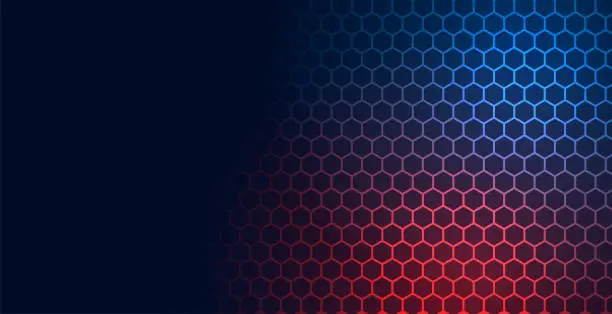 Vector illustration of hexagonal technology pattern mesh background with text space