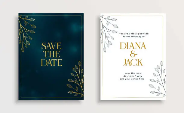 Vector illustration of save the date wedding invitation template design