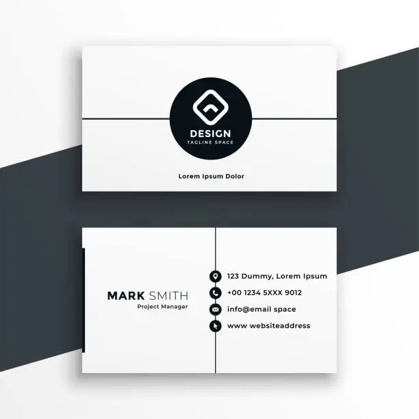 Vector illustration of minimal white business card modern template design