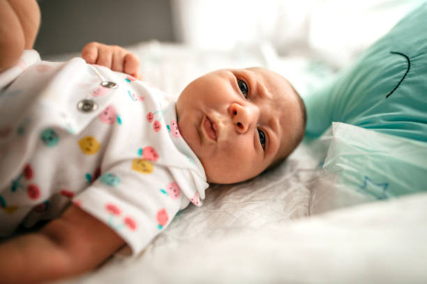 istock Funny little baby girl 1266566664