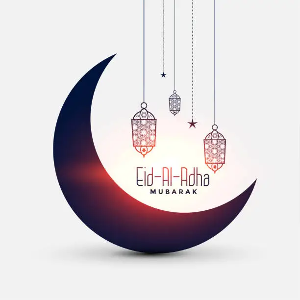 Vector illustration of nice eid al adha bakrid festival card design