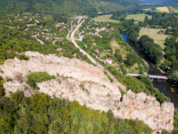 istock Aerial view of Ritlite at Iskar River Gorge, Bulgaria 1266569059