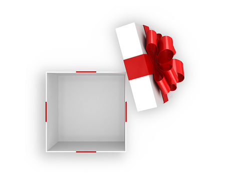 Gift box open surprise copy space