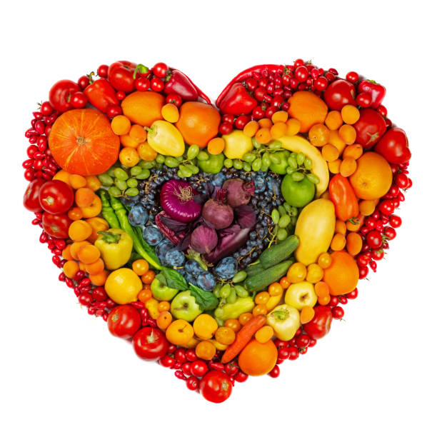 istock Rainbow heart of fruits and vegetables 1266570836
