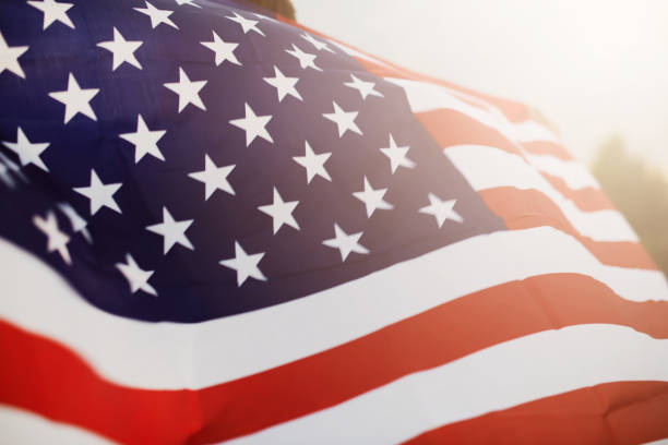 Us independence day — the day of the adoption of the us Declaration of independence. stock photo