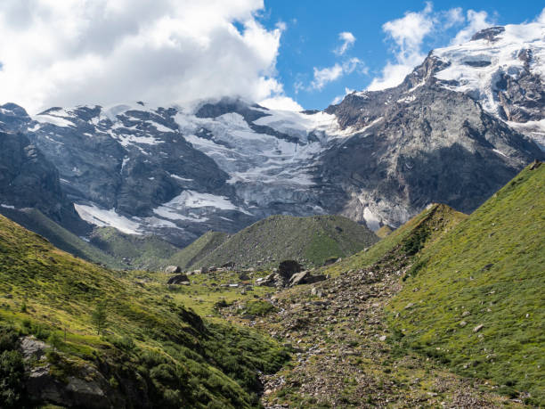 istock Dufourspitze peak from Macugnaga Valley at Zamboni Zappa chalet 1266577395