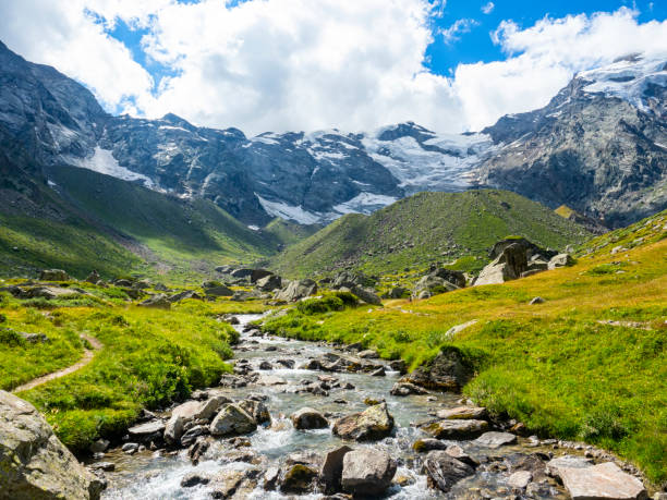 istock Dufourspitze peak from Macugnaga Valley at Zamboni Zappa chalet 1266577441