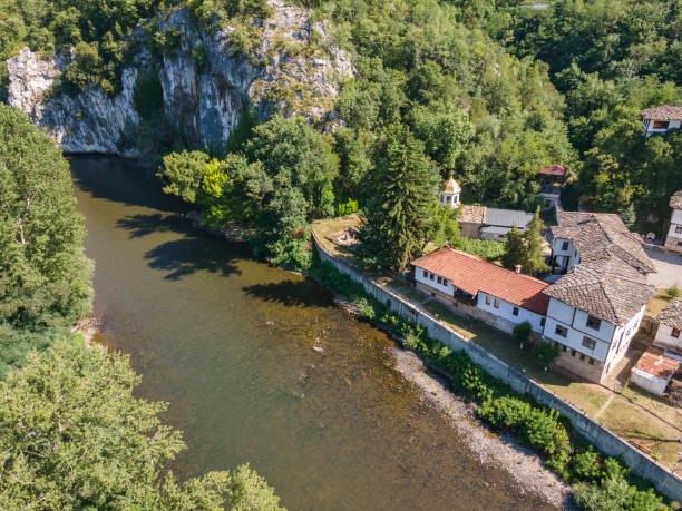 istock Aerial view of Cherepish Monastery, Bulgaria 1266578373