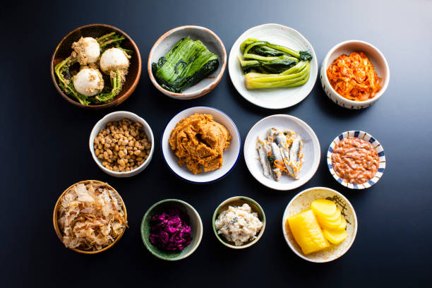 Japanese fermented food A health food unique to Japan made by the action of microorganisms. Make intestinal bacteria. Kimchi stock pictures, royalty-free photos & images