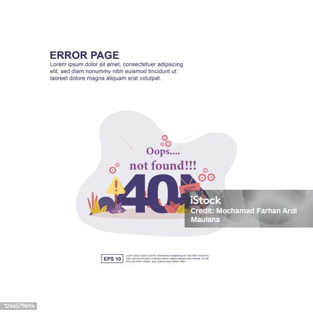Error Page Vector Error Page Concept Vector Illustration Flat Design For Presentation ...