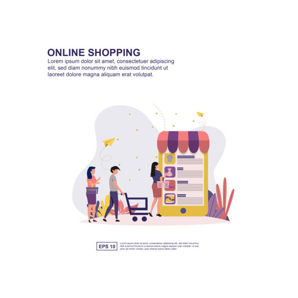istock Online shopping concept vector illustration flat design for presentation, social media promotion, banner, and more 1266579701
