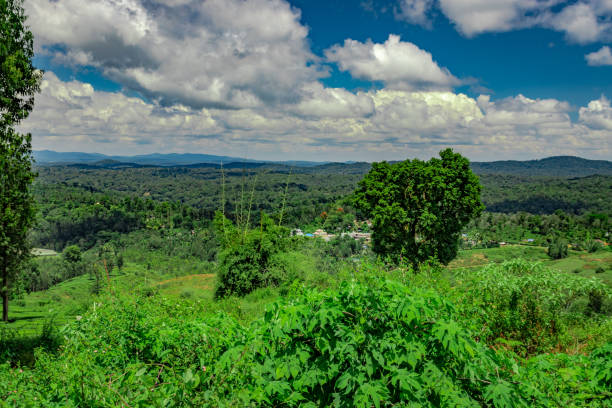 istock mountain range with amazing blue sky flat angle shot 1266583825
