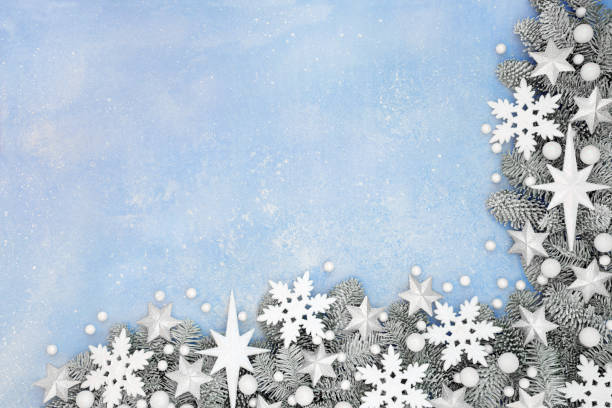 istock Festive Christmas Snowflake and Star Border 1266583857