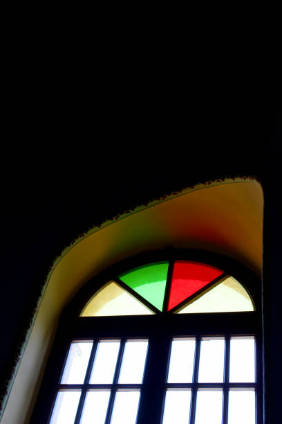 istock stained glass window in the church 1266583920