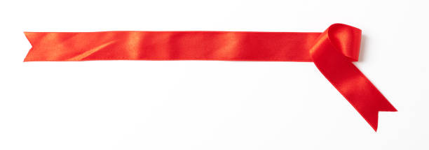 Red banners ribbons label on white background