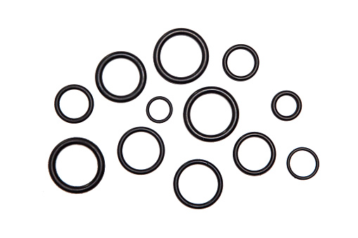 Rubber sealing ring isolated on a white background