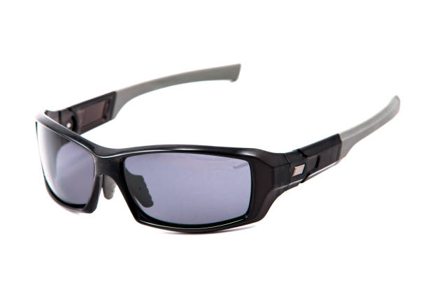 istock Fashion sunglasses black frames on white background. 1266595161