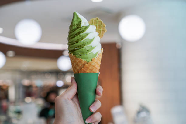 istock Matcha two tone soft serve ice cream. 1266597274