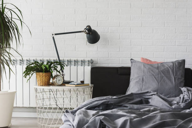 istock Modern bedroom interior architecture design. Simple interior bedroom design 1266599853