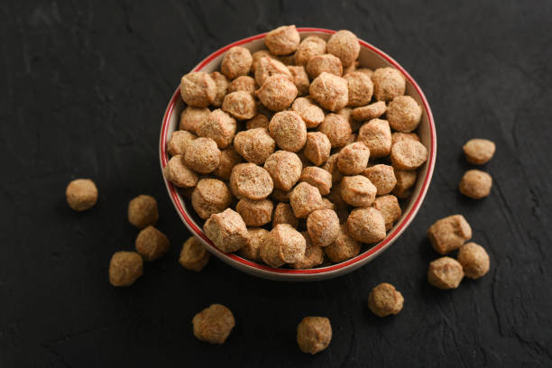 istock soy meat ,chunks,ball. Masala Soya Chunk Curry made using Soyabean 1266600730