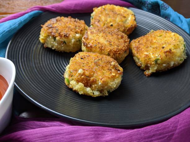 istock A plate with Paneer Cutlet, a breaded crispy patty with Paneer cheese and Potato. 1266603898