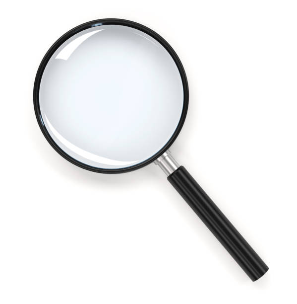 Magnifying glass 3d rendering magnifying glass isolated on white background loupe stock pictures, royalty-free photos & images