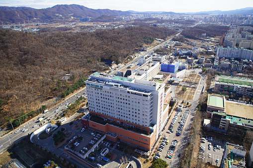 Drone photographed in Gildong, Gangdong-gu, Seoul, Korea