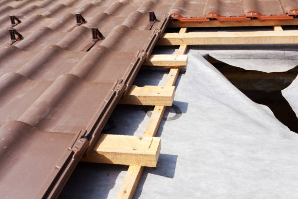 istock New house under construction with unfinished roof 1266610057