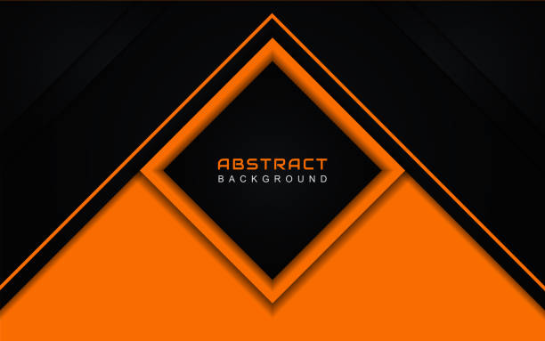 istock Minimal geometric abstract background with orange stripe color on dark. Simple and modern vector illustration concept 1266610827