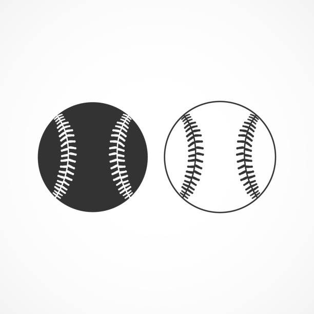 Vector image of a baseball icon. Vector image of a baseball icon. softball stock illustrations