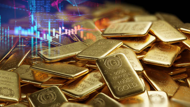 istock stack of  shiny gold bars on financial gold price graph  3d illustration 1266615100