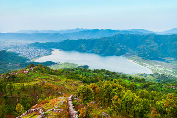 istock Phewa Lake aerial view in Pokhara 1266615231